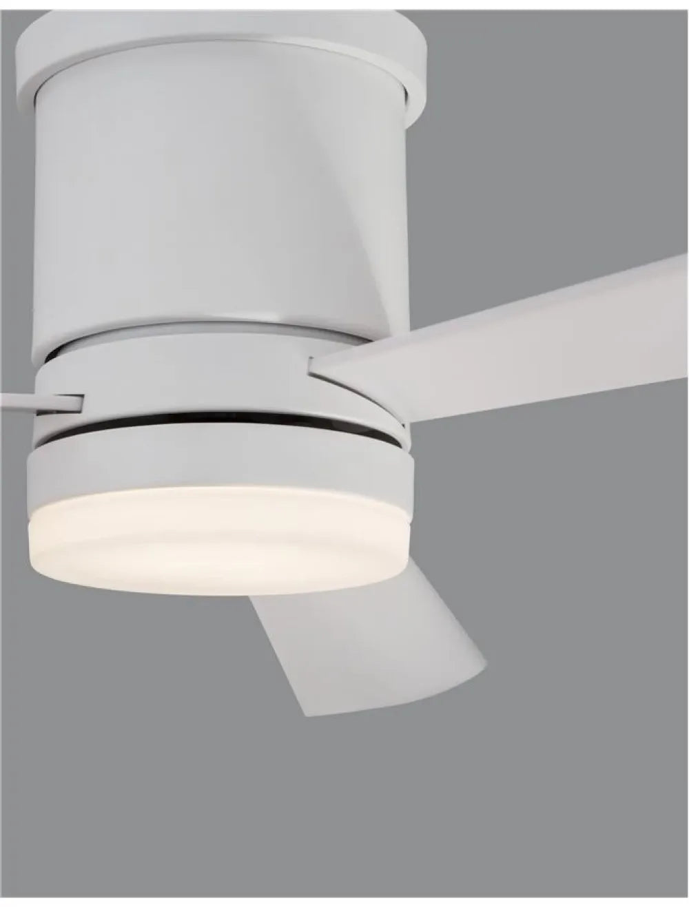 Ventilator structura din Metal Alb si abajur din Sticla Alb H25xL132cm IP20 18W 650lm 3000k SILKY