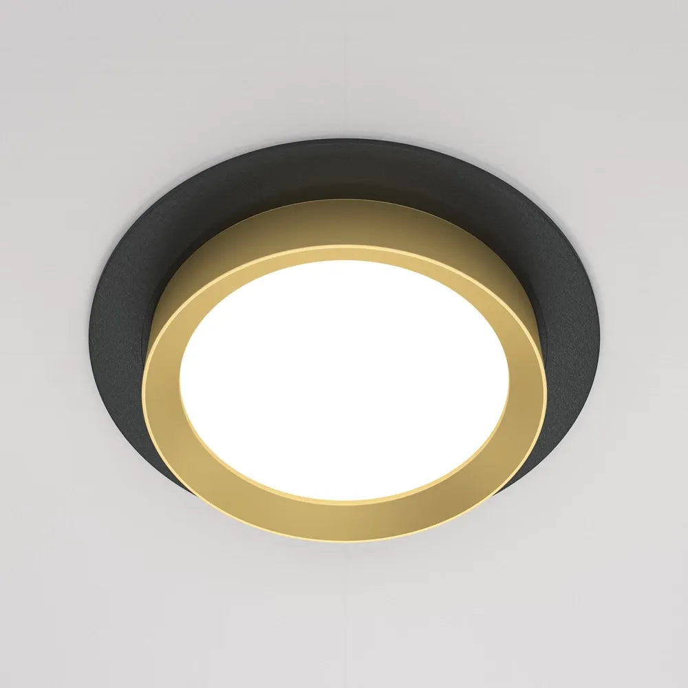 Spot incastrat din Aluminiu Negru/Auriu H5xD11cm IP 20 GX53 15W Hoop