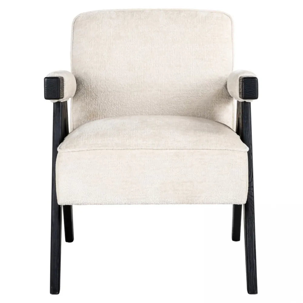 Fotoliu tapitat cu Chenille Alb H84xA84.5xL67cm Cooper Richmond interiors