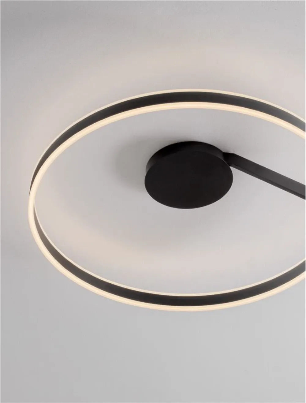 Plafoniera din Metal Negru H16.3xD80cm 48W 3118Lm IP20 Bianco