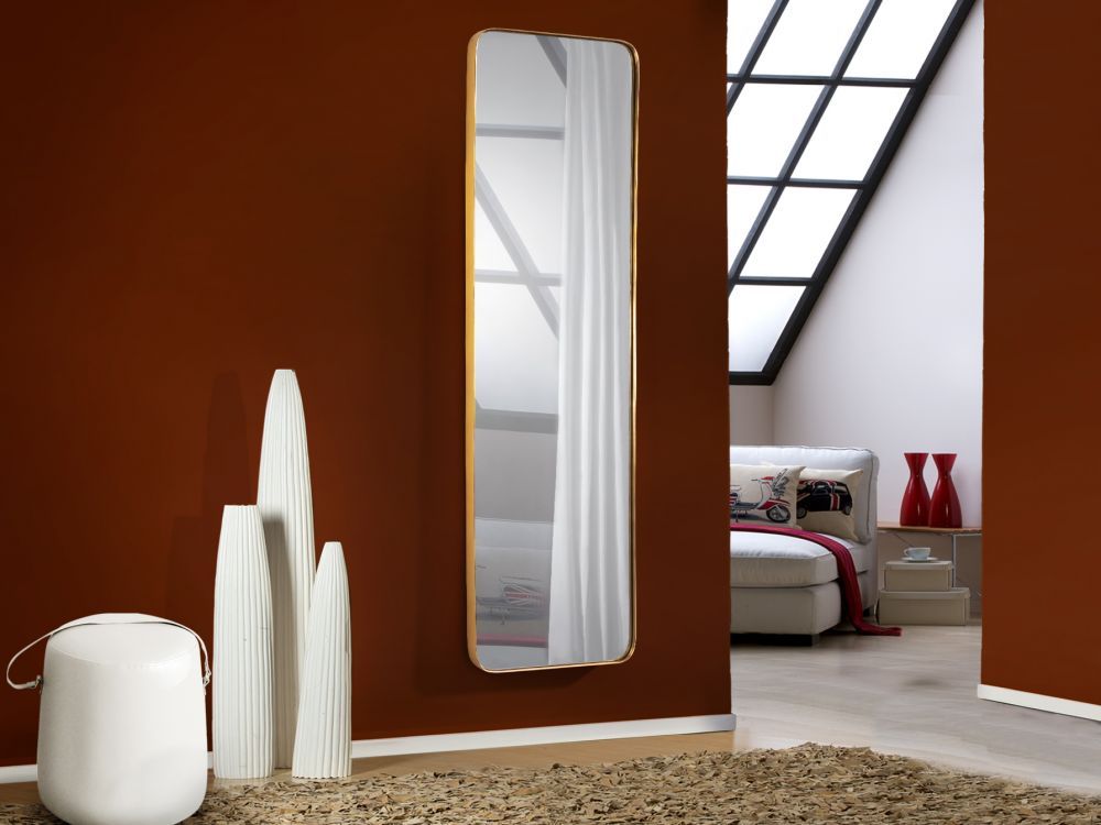 Oglinda Dreptunghiulara cu rama din MDF Auriu Orio H166xL50cm