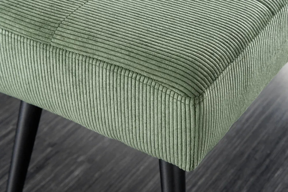 Bancheta din Metal Negru si Catifea raiata Verde H42xL100cm Boutique