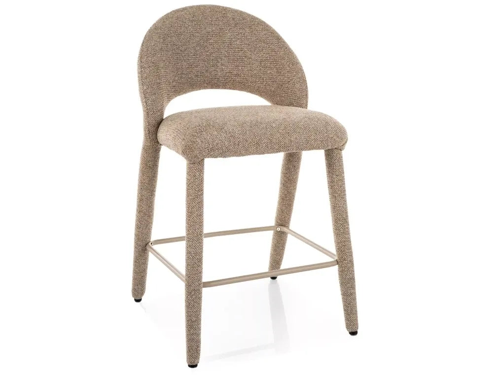 Scaun de insula din Stofa Bej si Metal Bej H90xL50xA52cm Flo