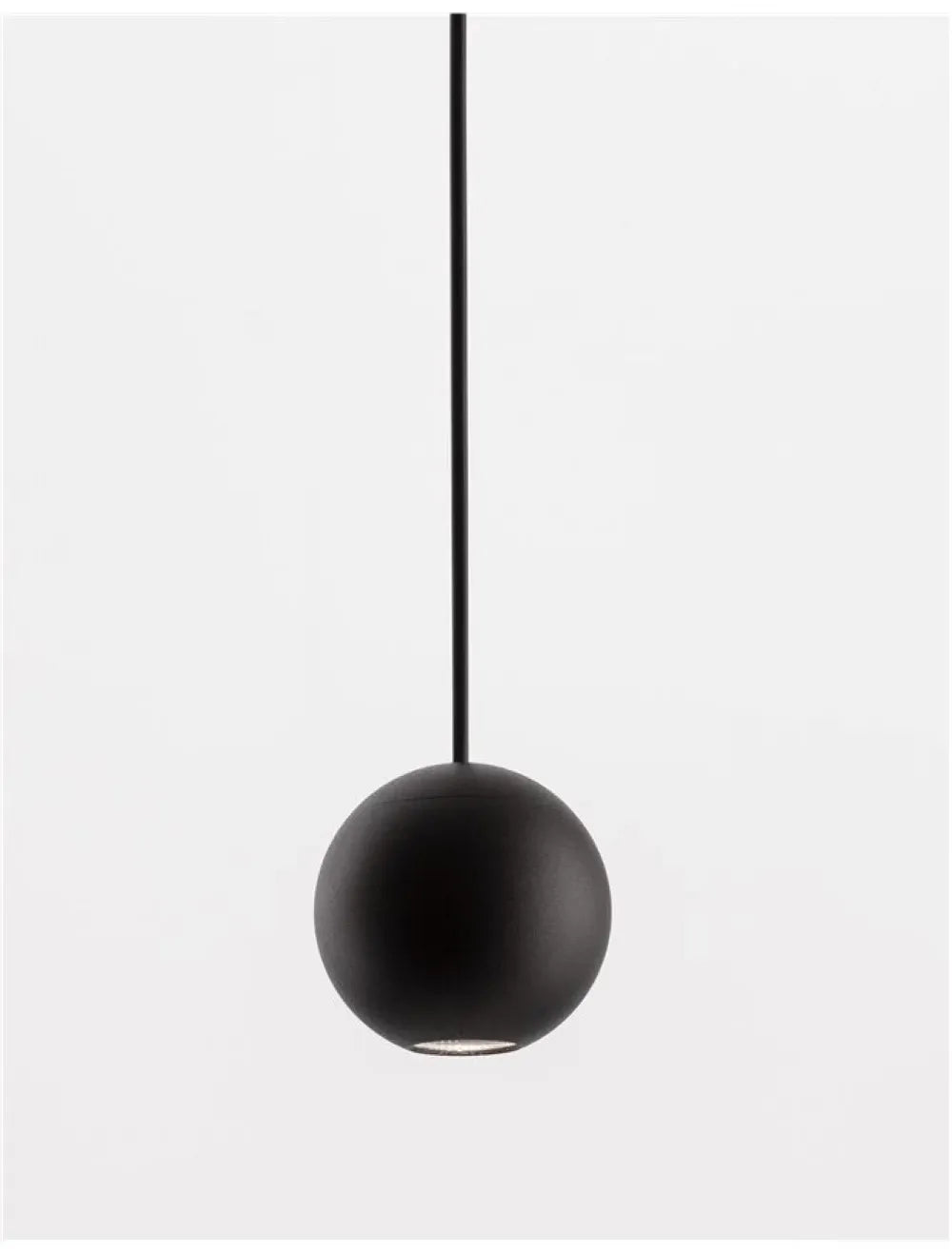 Pendul structura din Aluminiu Negru si abajur din Aluminiu Negru H158xL5cm IP20 4W 290lm 3000k NOCCI