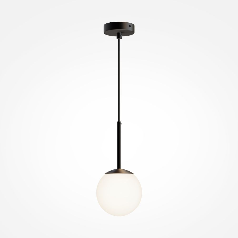 Pendul din Metal si Sticla Negru mat/Alb D15xH180cm Basic form