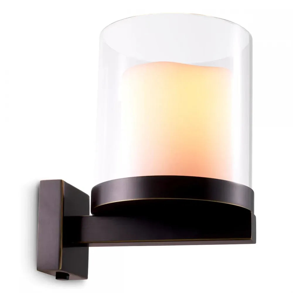 Aplica de perete din Metal Bronz si Sticla Transparent H18.5xL14cm Donovan Eichholtz