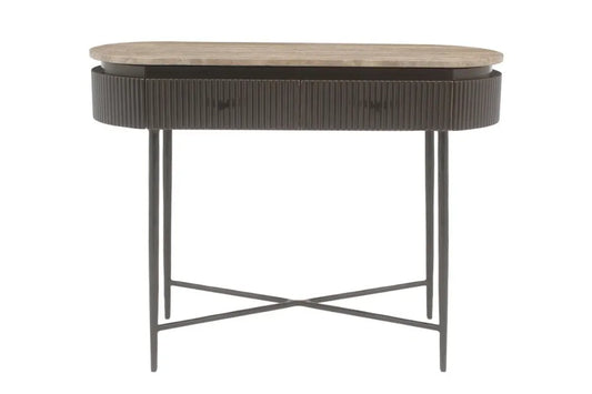 Consola din MDF/Metal Maro si Travertin Maro L100xH76cm Russo Richmond interiors