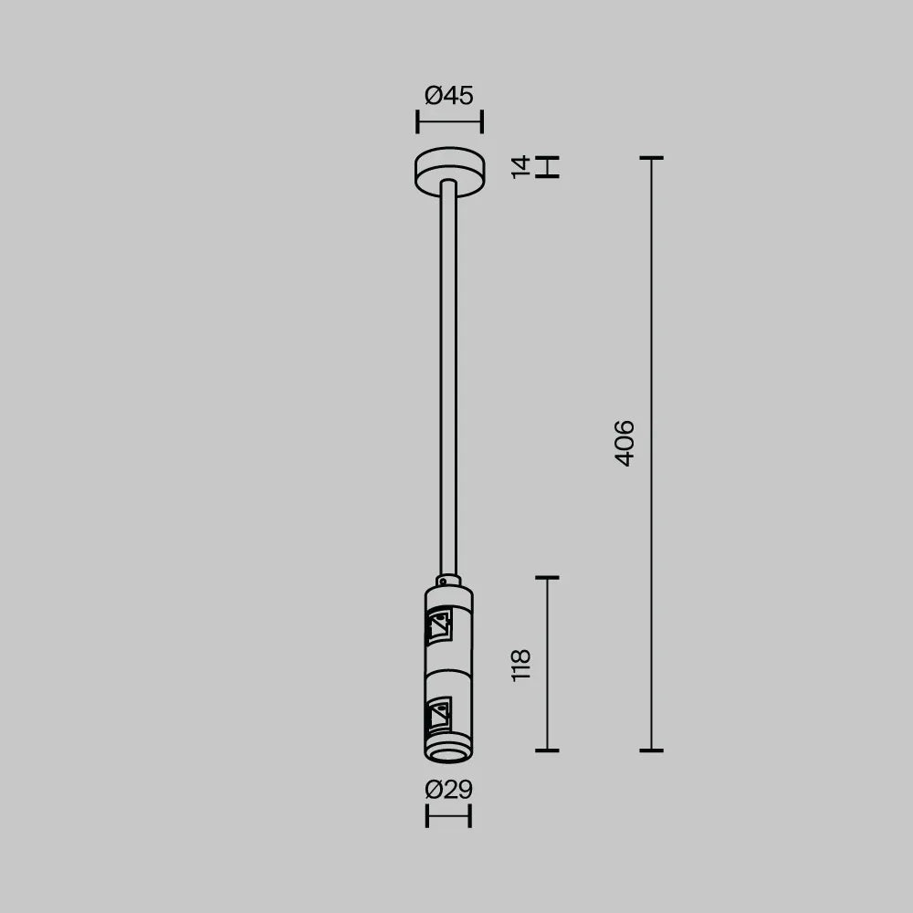 Suport mediu dublu de tavan 300 mm Flarity din Aluminiu Negru H40.6xL4.5cm Flarity