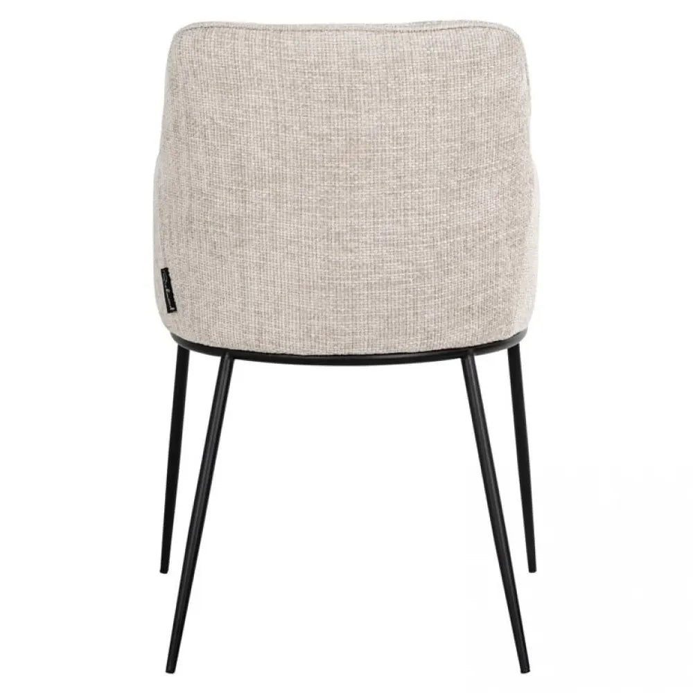Scaun tapitat cu Stofa Crem cu picioare din Metal Negru H84xL55xA61cm Bella Richmond Interiors