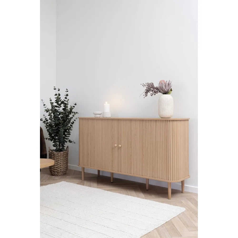 Comoda din MDF Maro si Lemn de pin Maro L140xH79cm Nikko