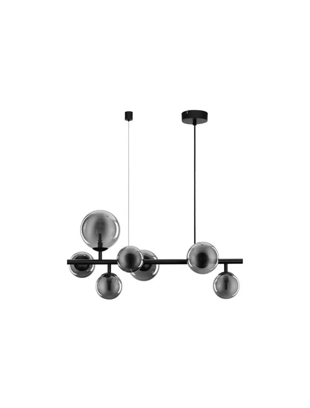 Lustra structura din Metal Negru si abajur din Sticla Fumuriu H120xL65cm IP20 ODILLIA