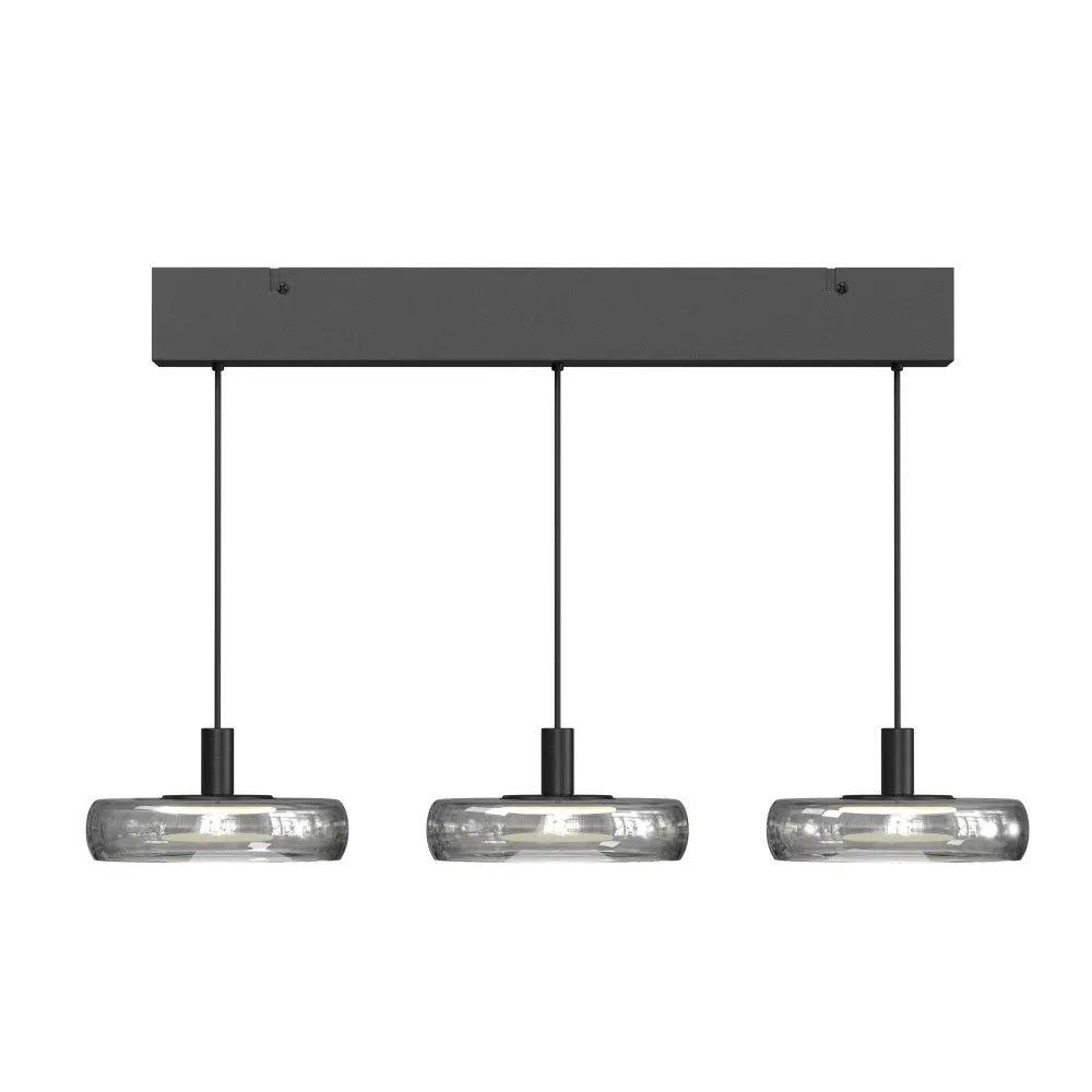 Lustra din Metal Negru si Sticla Negru H200xL68cm Float