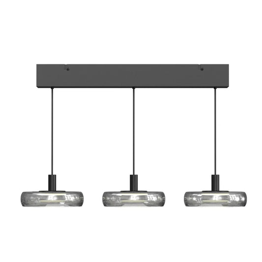 Lustra din Metal Negru si Sticla Negru H200xL68cm Float