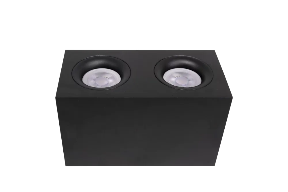 Spot dublu aplicabil din Aluminiu Negru H11.5xL20cm IP 20 GU10 50W Slim
