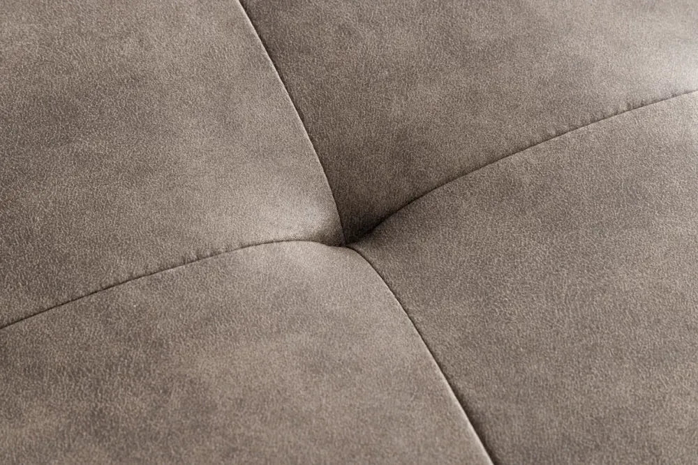 Bancheta din Metal Negru si Microfibra Maro taupe H45xL100cm Boutique