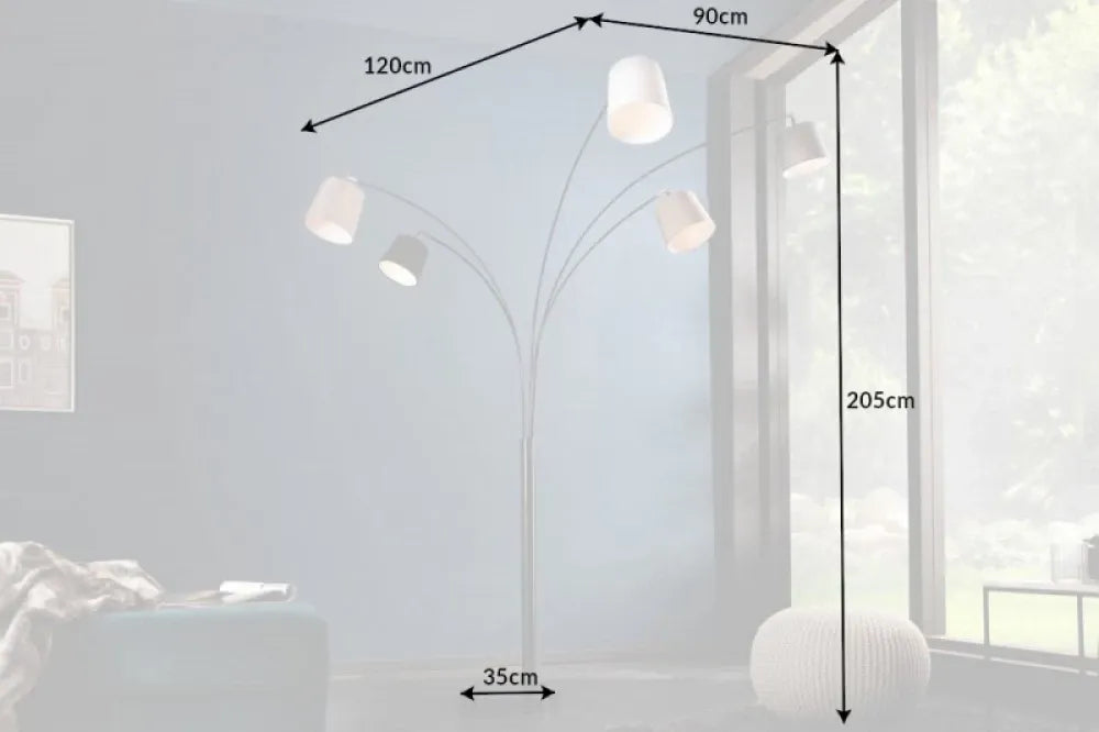 Lampa de podea din Metal Negru si Textil Multicolor H205xL120cm Levels