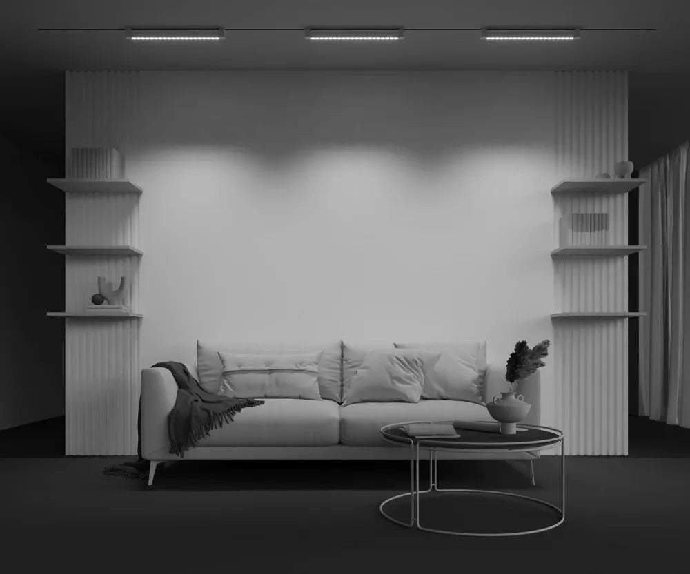 Spot dreptunghiular pentru sina Unity din Aluminiu Alb H6xL60cm IP 20 20W 1500lm 4000k Points Rot