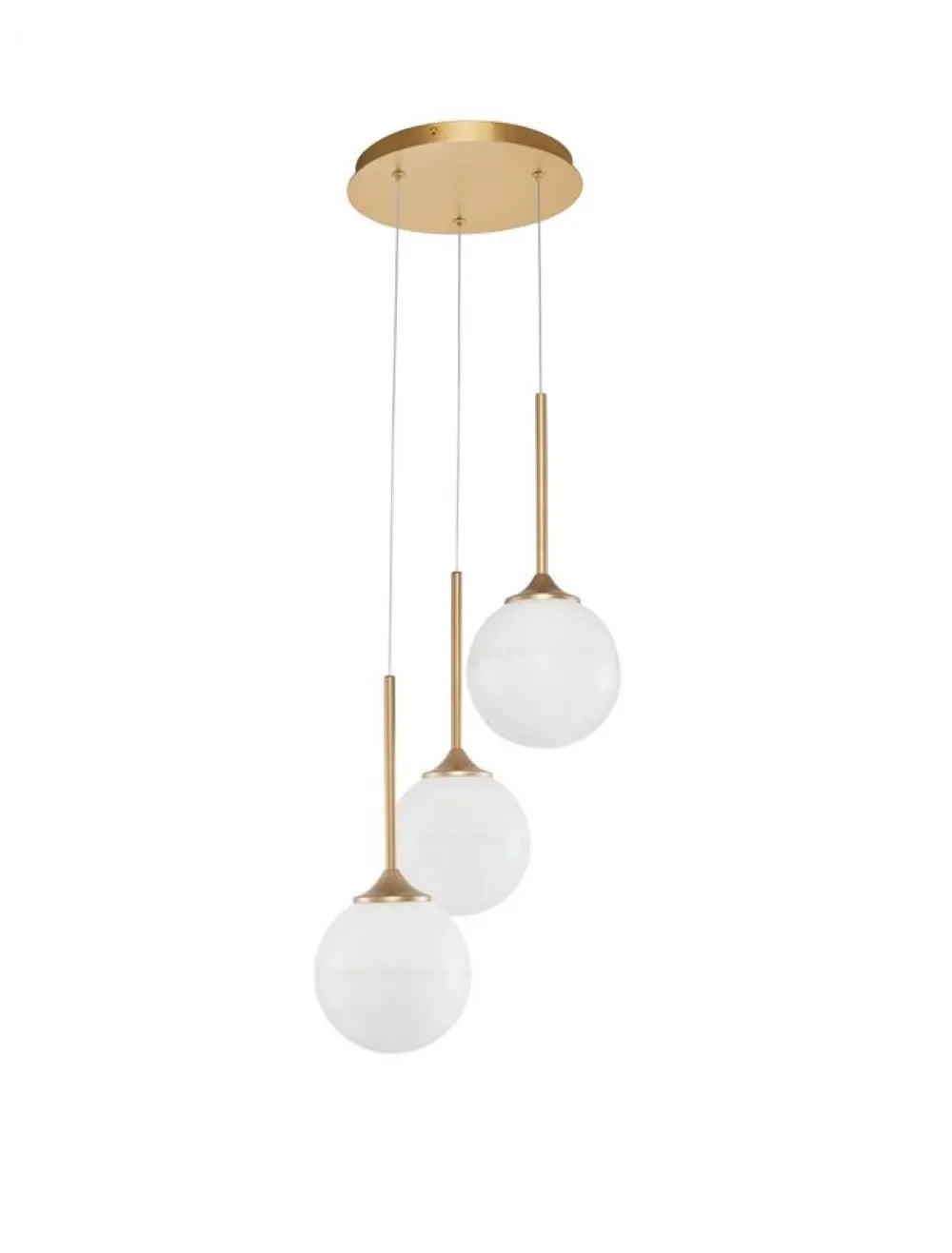 Lustra structura din Metal Auriu si abajur din Sticla Alb H180xL25cm IP20 CANTONA