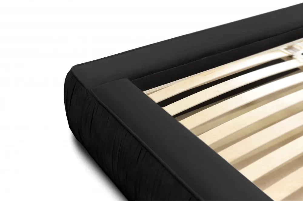 Pat 160x200cm tapitat cu Catifea Negru Naomi