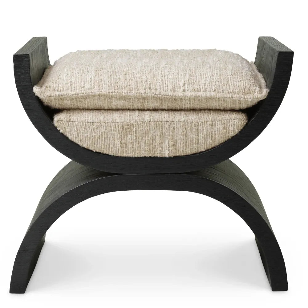 Taburet tapitat cu Stofa Crem L55xA47xH48cm Claybourne Eichholtz