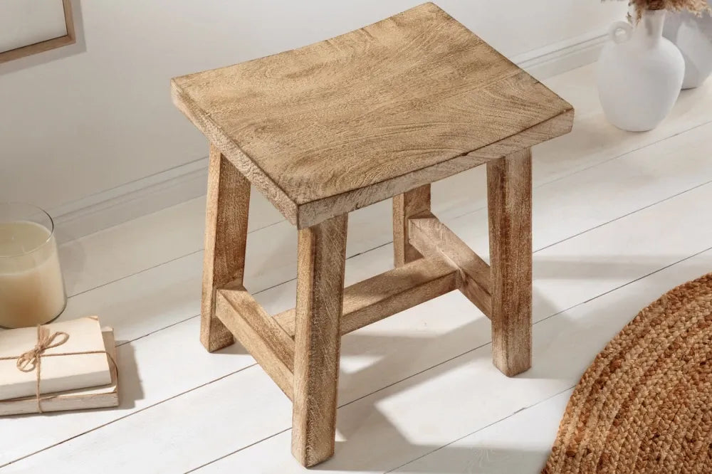Taburet din Lemn de mango Maro H45xL40cm Finca