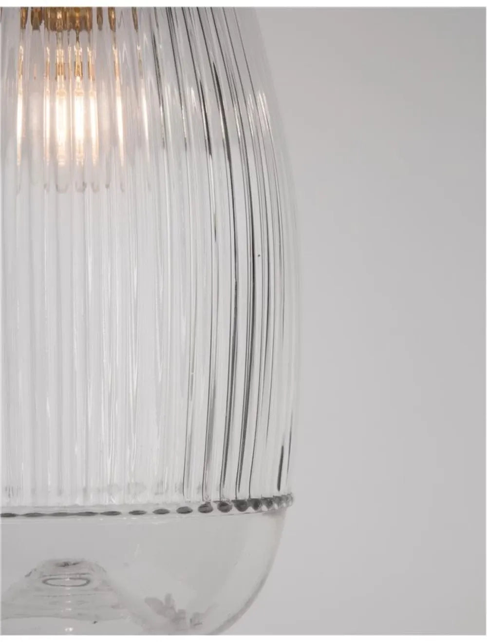 Pendul structura din Metal Auriu si abajur din Sticla Transparent H120xL13cm IP20 MOND