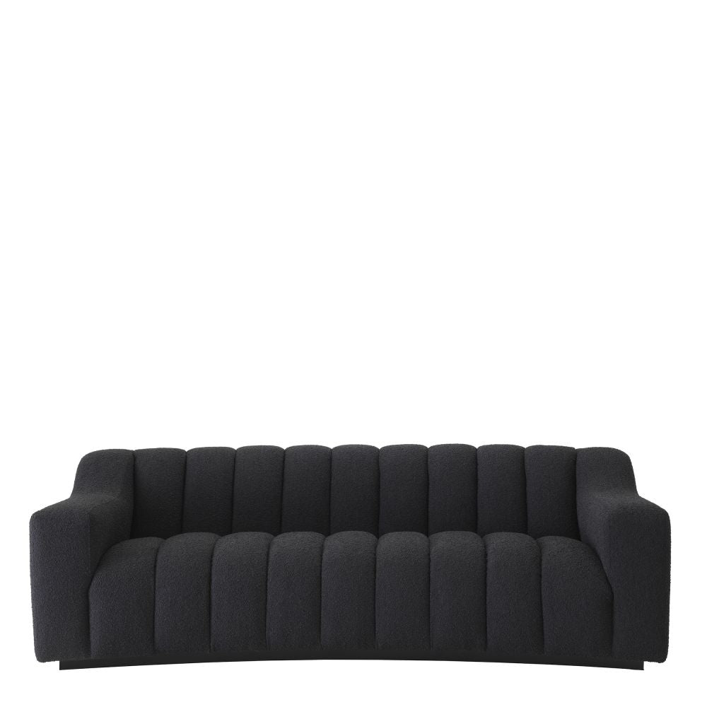 Canapea fixa Kelly S Eichholtz tapitata cu Stofa boucle Neagra L234cm