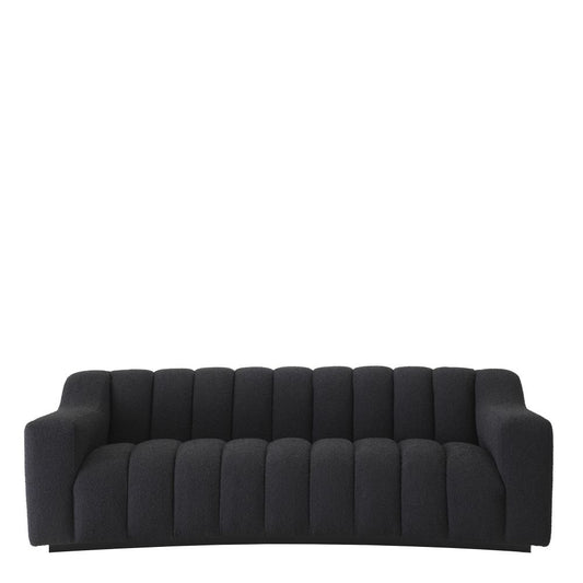 Canapea fixa Kelly S Eichholtz tapitata cu Stofa boucle Neagra L234cm