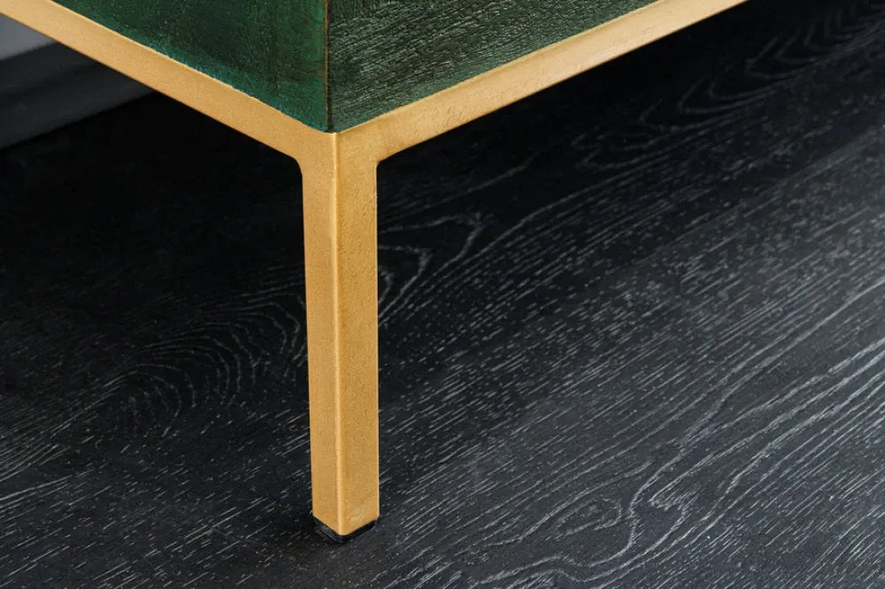 Comoda din Lemn de mango Verde si Metal Auriu L175xH76cm PEACOCK
