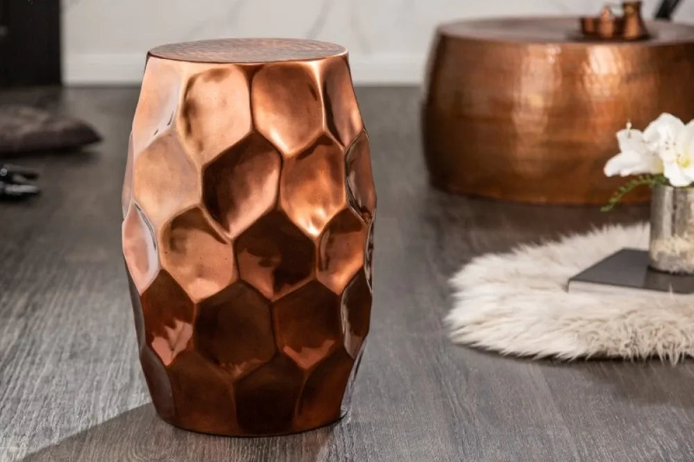 Masuta laterala Rotunda din Aluminiu Cupru D30xH46cm Organic
