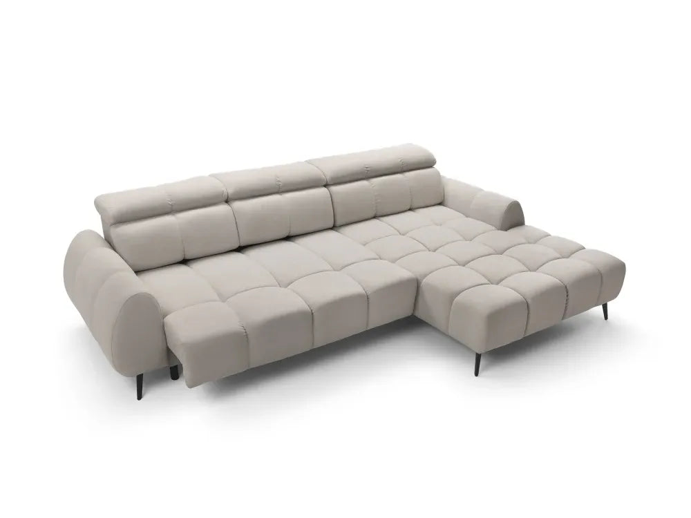 Coltar extensibil electric tapitat cu Catifea Bej Piano