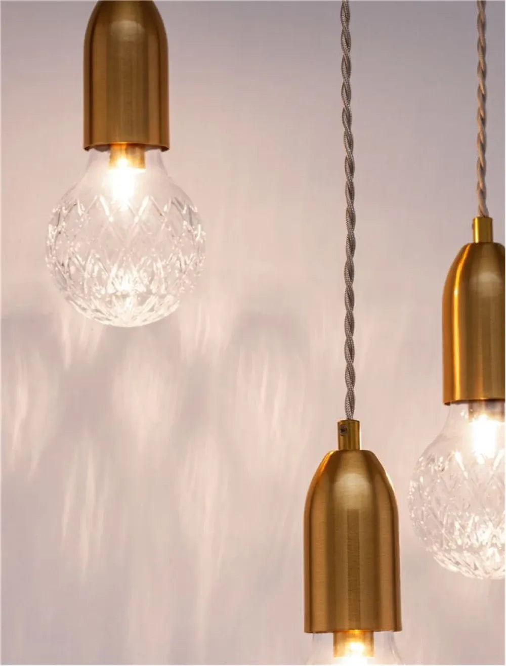 Lustra structura din Metal Alama si abajur din Sticla Transparent H150xL30cm IP20 VEDA