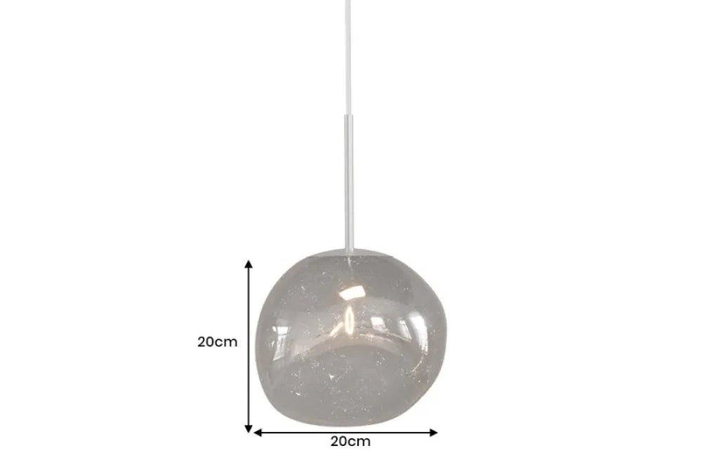 Pendul din Metal Negru si Sticla Fumuriu D20xH150cm LIQUID DIAMOND