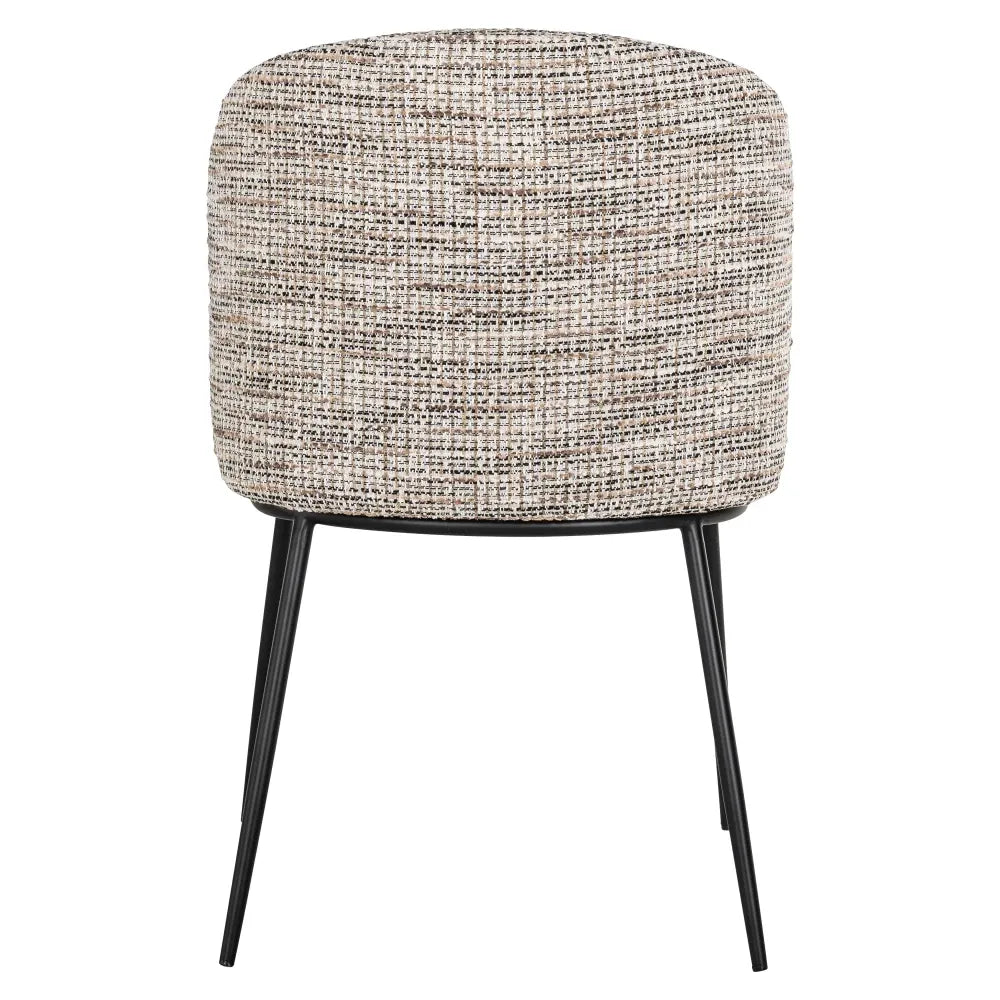 Scaun tapitat cu Stofa Bej cu picioare din Metal Negru H82xL53xA63cm Elvi Richmond Interiors