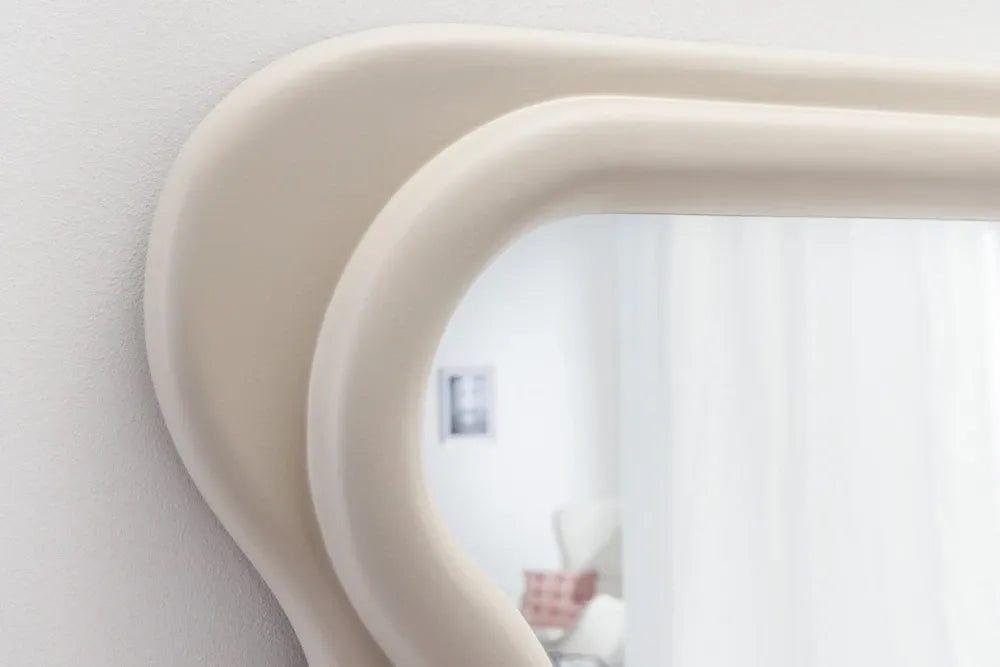 Oglinda cu rama din Poliuretan/MDF Bej H160xL70cm Curvy