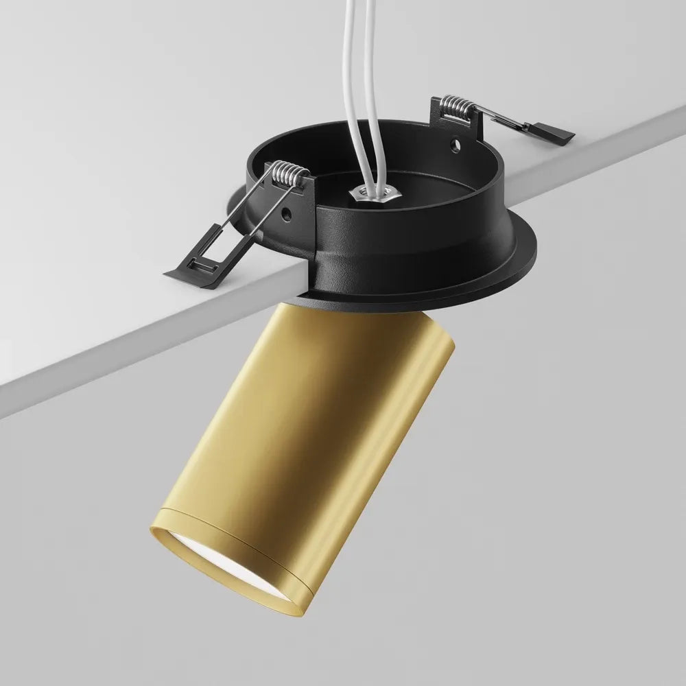 Spot incastrat din Aluminiu Negru/Auriu mat H12xD5cm IP 20 GU10 10W FOCUS S