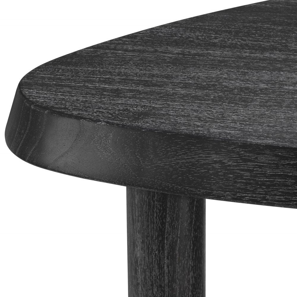 Masuta de cafea Asimetrica din Lemn de mindi Negru L63xH35cm Briel L