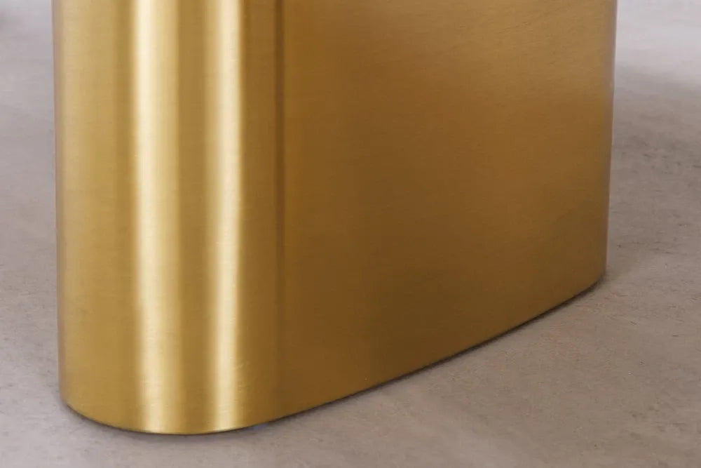 Masa din Marmura Multicolor si Metal Auriu L200xH76cm Organic