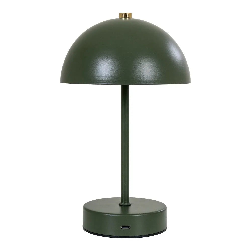 Veioza reincarcabila din Metal Verde H25xD15cm Holt