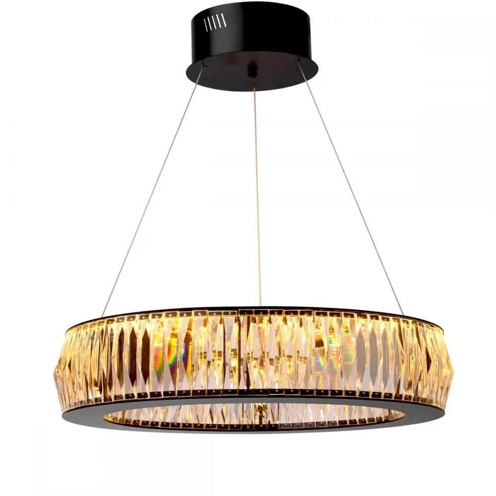 Candelabru din Metal Negru si Cristal Transparent H13xD63cm Vancouver S Eichholtz