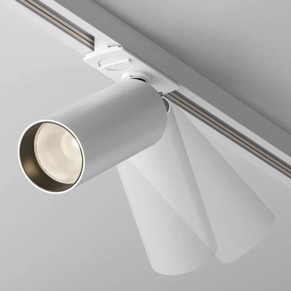 Spot dimabil pentru sina Unity din Aluminiu Alb H16xD5cm IP 20 12W 900lm 3000k Focus LED