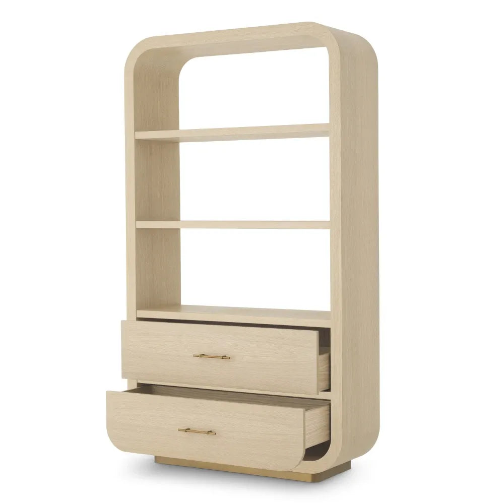 Biblioteca din Furnir de stejar Maro deschis L120xH210cm Quinton Eichholtz