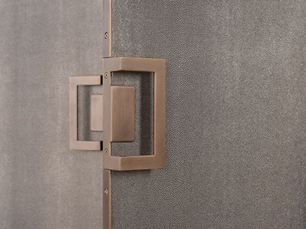 Bar din piele ecologica si Lemn masiv de stejar Bej/Negru Bloomingville L97xH182cm Richmond Interiors