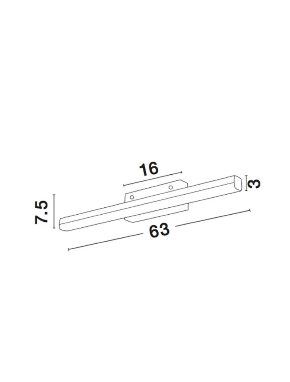 Aplica de perete structura din Aluminiu Argintiu si abajur din Acrilic Alb H7.5xL63cm IP44 18W 1922lm 3000k VANESE