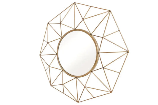 Oglinda cu rama din Metal Alama D80cm Diamond