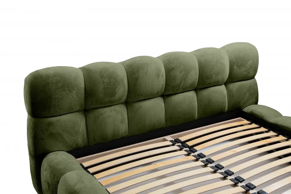 Pat 180x200cm tapitat cu Chenille Verde Boston