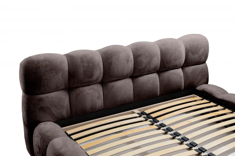 Pat 180x200cm tapitat cu Chenille Gri inchis Boston