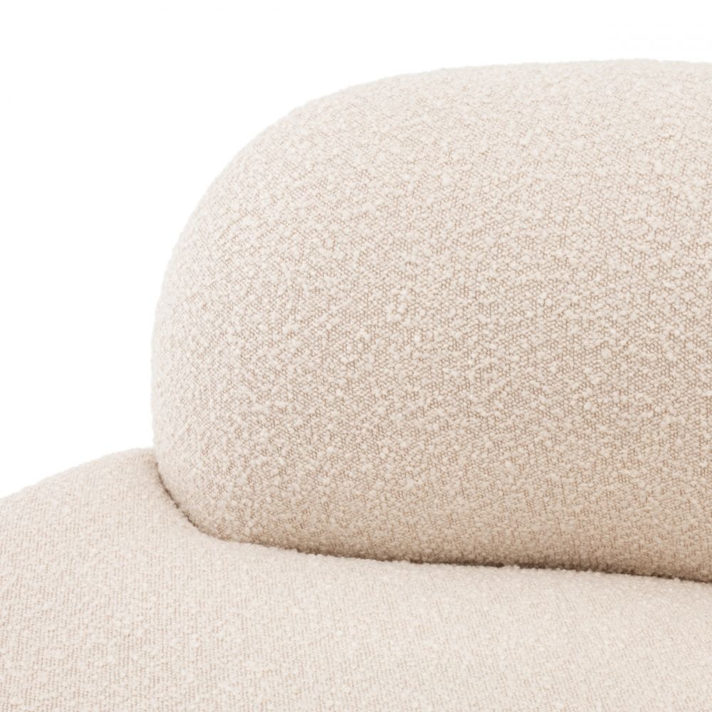 Canapea fixa Bjorn Round Eichholtz tapitata cu Stofa Boucle Crem L150cm