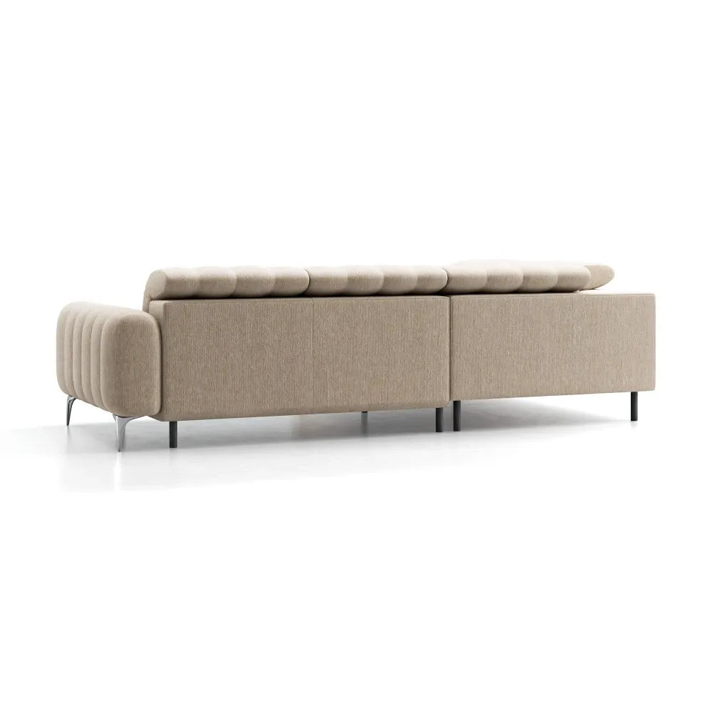 Coltar extensibil electric tapitat cu Stofa Bej Padova II