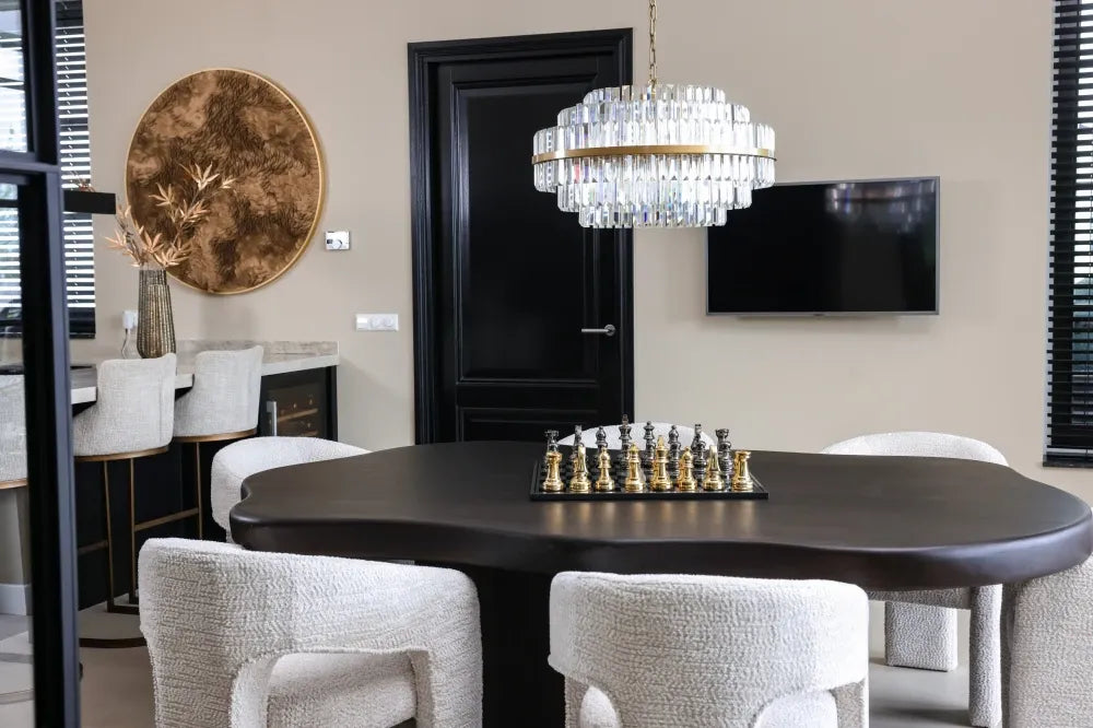 Candelabru din Sticla/Metal Transparent/Auriu L80xH40cm Desire